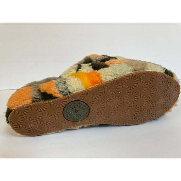 UGG Fluff Yeah Slide Cali Collage Sheepskin Sandals Womens Sz 8 Elastic Strap - Picture 3 of 7